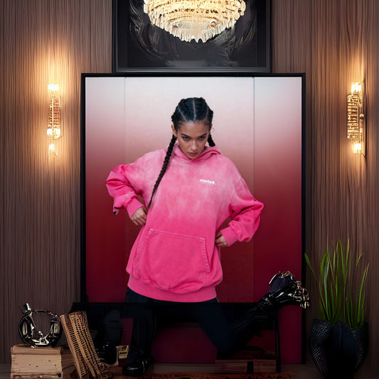 Motek® Acid-Wash Hoodie – “Set Free” Edition (Pink Gradient)