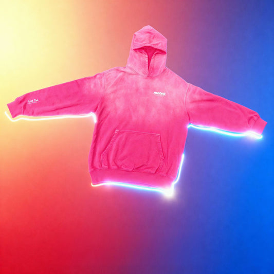 Motek® Acid-Wash Hoodie – “Set Free” Edition (Pink Gradient)